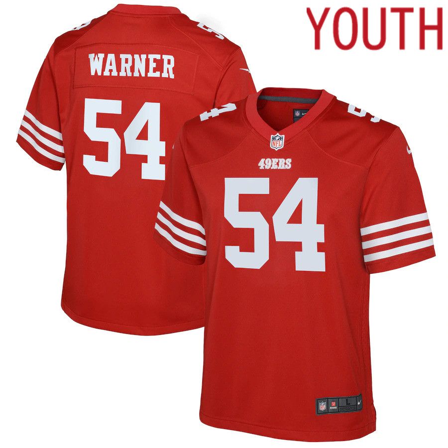 Youth San Francisco 49ers #54 Fred Warner Nike Scarlet Game NFL Jersey